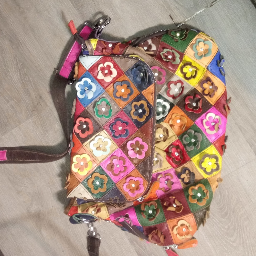 Vintage flower power large crossbody